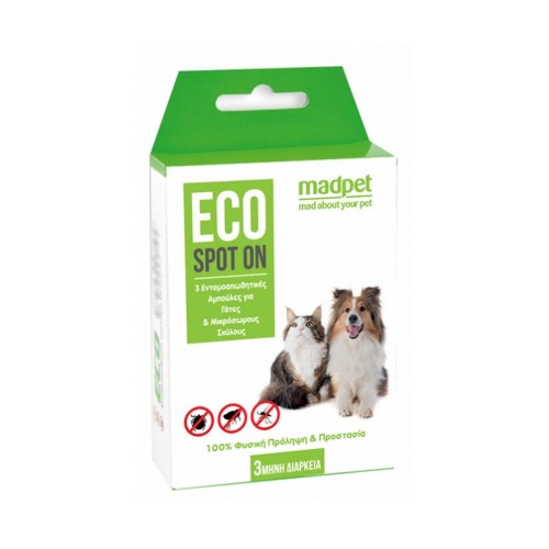 Madpet Απωθητική Αμπούλα Eco Spot On για Γάτες & Μικρά Σκυλιά (3 τμχ)
