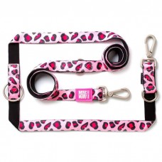 Max & Molly Οδηγός Περιπάτου Multi - Function Leash Leopard Pink/XS