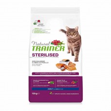 Natural Trainer Low Grain Cat Adult Sterilised με Σολομό 10Kg