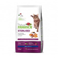 Natural Trainer Low Grain Cat Adult Sterilised με Σολομό 1,5Kg