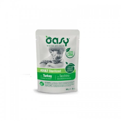 Oasy Cat Lifestage Φακελάκι Γαλοπούλα για Στειρωμένα 85gr