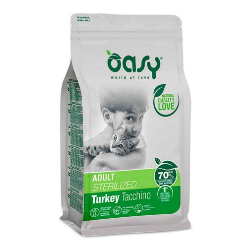 Oasy Low Grain Cat Adult Sterilised Turkey 1,5Kg