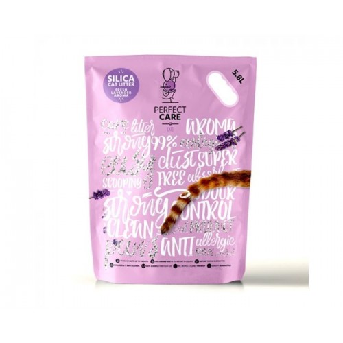 Perfect Care Silica Cat Litter Κρυσταλλική Άμμος Σιλικόνης για Γάτες με Άρωμα Λεβάντας 5.8lt