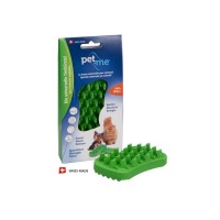 Pet+Me Μαλακή Βούρτσα Σιλικόνης, Πράσινη για Μικρόσωμους, Μακρύτριχους Σκύλους & Γάτες