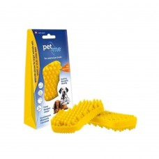 Pet+Me Βούρτσα Σιλικόνης, Κίτρινη για Κοντότριχους & Μακρύτριχους Σκύλους