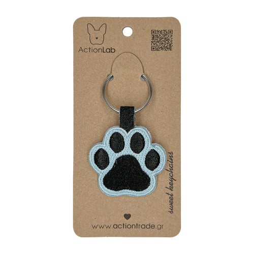 ActionLab Κεντητό Μπρελόκ Animal Paw Light Blue
