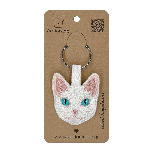 ActionLab Κεντητό Μπρελόκ White Cat