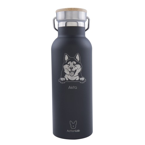 Eco Life Bamboo Thermos Bottle Μαύρο Akita 500ml