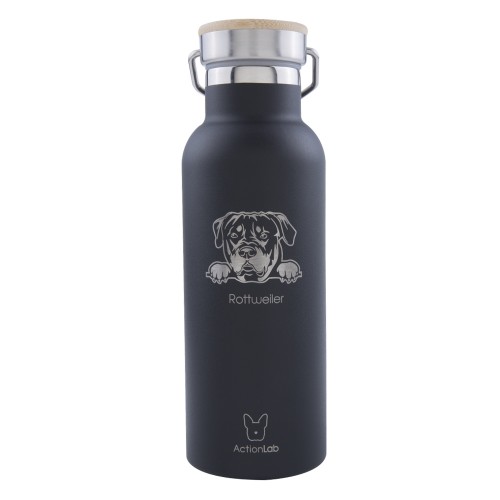 Eco Life Bamboo Thermos Bottle Μαύρο Rottweiler 500ml