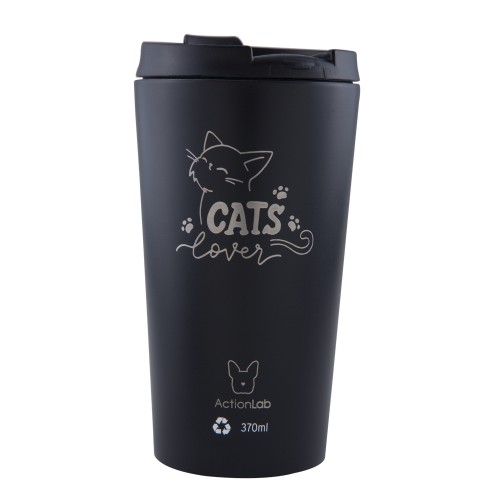 Eco Life Coffee Thermos Μαύρο Cat Lover's 370ml
