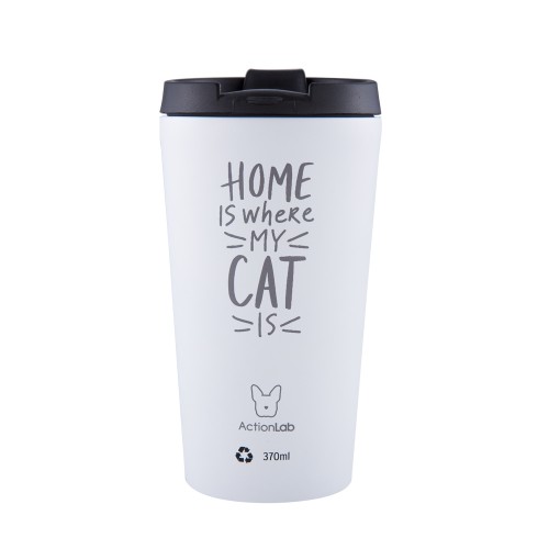 Eco Life Coffee Thermos Λευκό Home Is Where My Cat Is 370ml