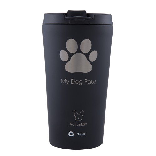 Eco Life Coffee Thermos Μαύρο Dog Paw 370ml