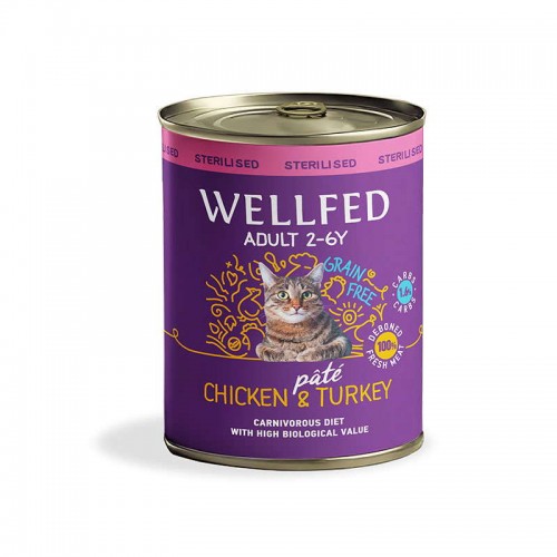Wellfed Cat Sterilised Chicken & Turkey Grain Free 800gr