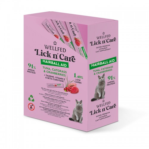 Wellfed Lick N' Care Λιχουδιά Κατά των Τριχόμπαλων (15gr)