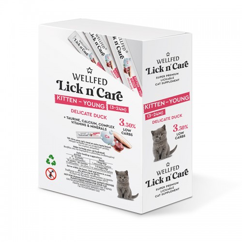 Wellfed Lick N' Care Λιχουδιά Πάπιας για Γατάκια (15gr)