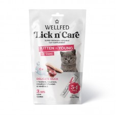 Wellfed Lick N' Care Λιχουδιά για Γατάκια με Πάπια (6x15gr/ 90g)