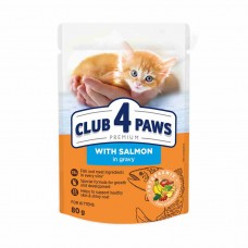Club 4 Paws Cat Kitten Φακελάκι Με Σολομό Σε Σάλτσα 80gr