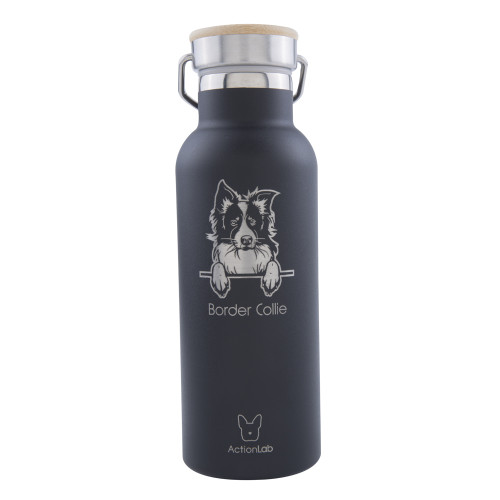 Eco Life Bamboo Thermos Bottle Border Collie Μαύρο 500ml