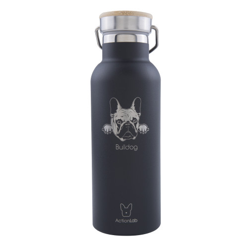 Eco Life Bamboo Thermos Bottle Bulldog Μαύρο 500ml