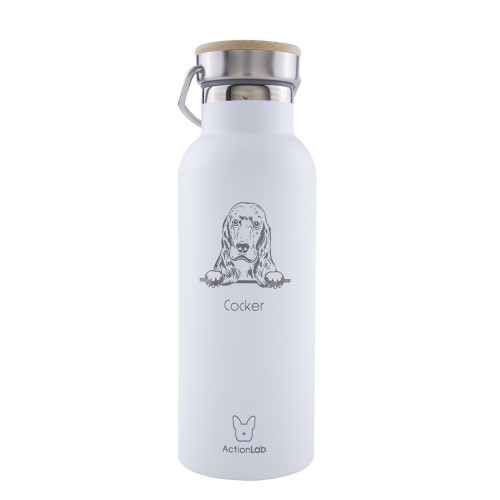 Eco Life Bamboo Thermos Bottle Λευκό Cocker 500ml
