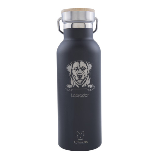 Eco Life Bamboo Thermos Bottle Labrador Μαύρο 500ml