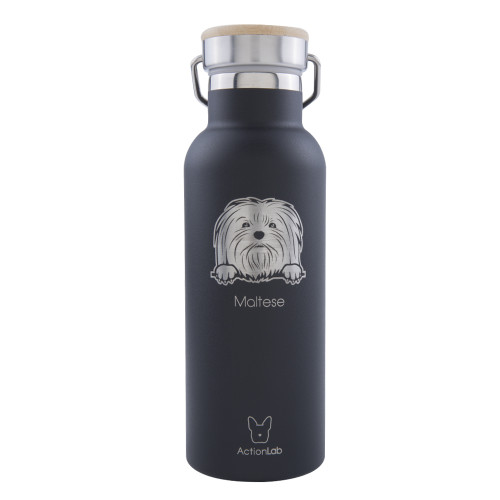 Eco Life Bamboo Thermos Bottle Maltese Μαύρο 500ml