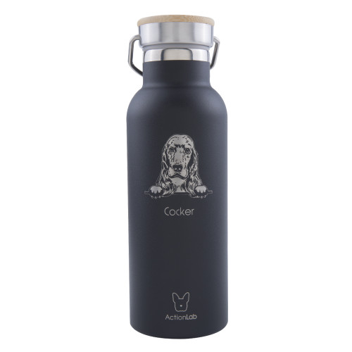 Eco Life Bamboo Thermos Μαύρο Cocker 370ml