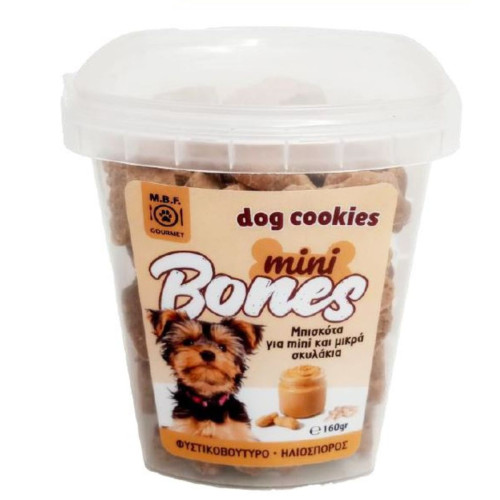 M.B.F Dog Cookies Mini Bones Φυστικοβούρυρο 160gr