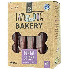 Lazy Dog Bakery Dental Sticks Κουτί Bacon 600gr