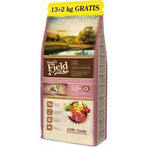 Sam's Field Low Grain Light Senior Lamb & Rice 13+2Kg ΔΩΡΟ
