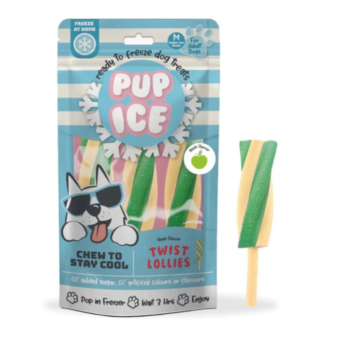 Pup Ice Παγωτό με Γεύση Μήλο – Twist Lollies 102gr (3τμχ)