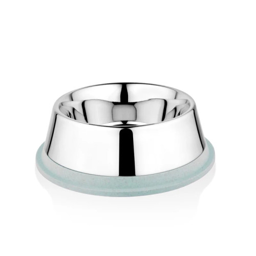 SW Διπλό Μπολ Σε Ένα Μπαμπού & Ανοξείδωτο με Αντιολισθητικό Γαλάζιο  14cm