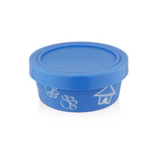 SW Διπλό Μπολ- Δοχείο Αποθήκευσης Ανοξείδωτο με Αντιολισθητικό Λάστιχο Στον Πάτο Μπλε 14- 15cm