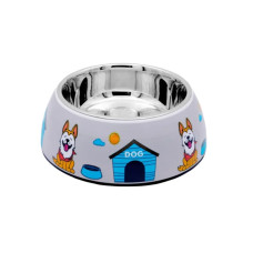 SW Diva Bowl Sweet House Με Ανοξείδωτο Πιατάκι Και Αντιολισθητικό Λάστιχο Στον Πάτο Γκρι 17cm