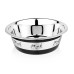 SW Ανοξείδωτο Μπολ Με Αντιολισθητικό Λάστιχο Στον Πάτο Μαύρο- Ασημί 13cm