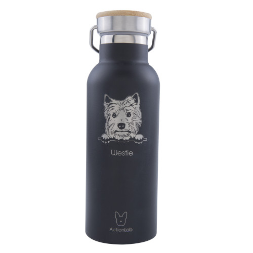 Eco Life Bamboo Thermos Μαύρο Westie 370ml