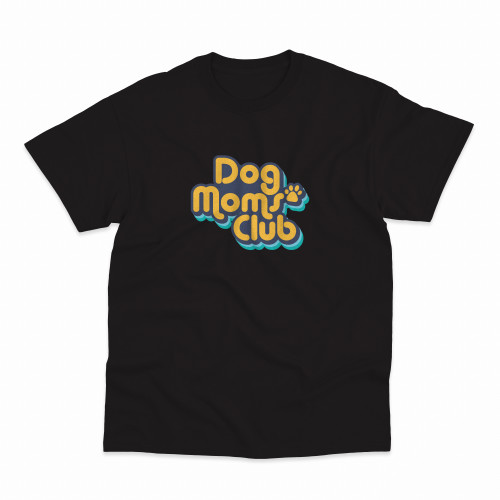 PlayEatTreat T-Shirt Dog Moms Club Μαύρο