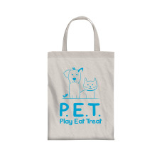 Τσάντα Υφασμάτινη Tote Play Eat Treat Μπλε