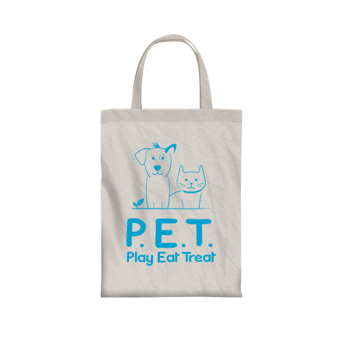 Τσάντα Υφασμάτινη Tote Play Eat Treat Μπλε