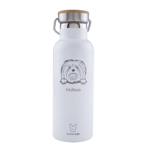 Eco Life Bamboo Thermos Bottle Λευκό Maltese 500ml