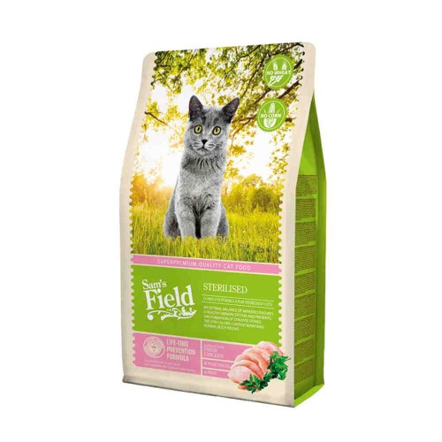 Sam's Field Low Grain Cat Adult Sterilized Chicken 400gr