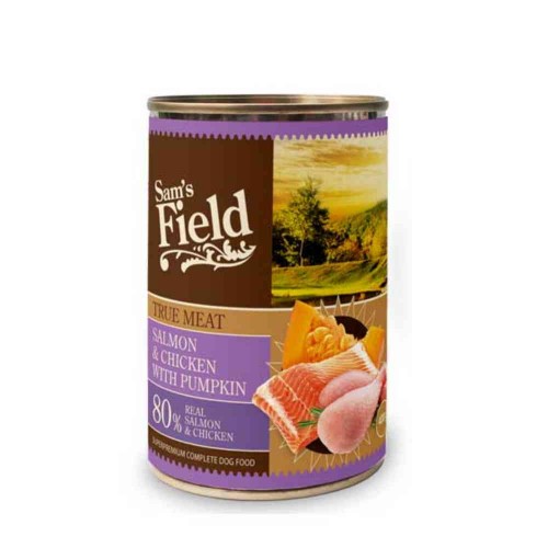 Sam's Field Κονσέρβα Σκύλου Adult Salmon & Chicken with Pumpkin 400gr