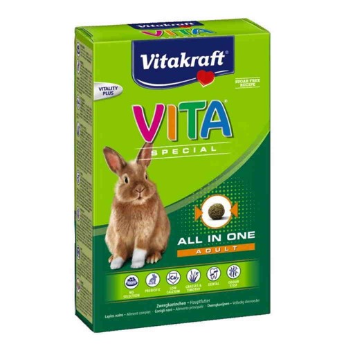 Vitakraft Πλήρης Τροφή Κουνελιού Vita Special Adult Dwarf Rabbit 600gr